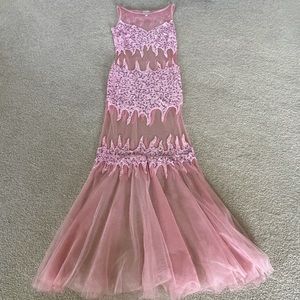 Cicci long formal prom dress light pink L
